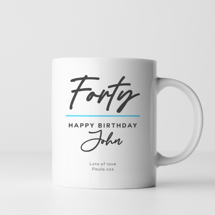 Personalised Classy 40th Birthday Mug