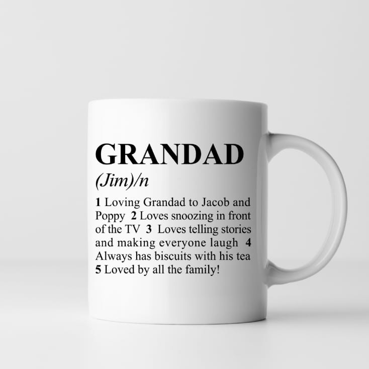 Personalised Dictionary Definition Grandad Mug