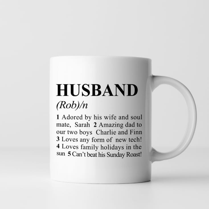 Dictionary Definition Personalised Husband Mug