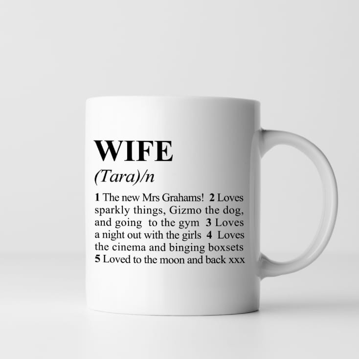 Personalised Dictionary Wife Mug