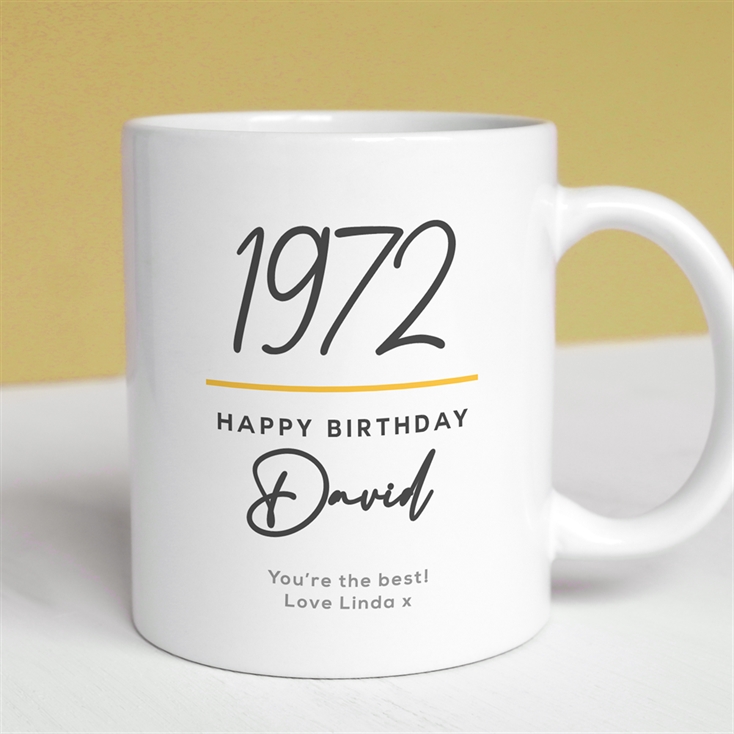 Personalised Classy 50th Birthday Year Mug