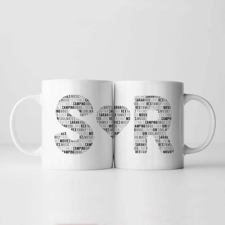 Personalised Couples Letter Mug