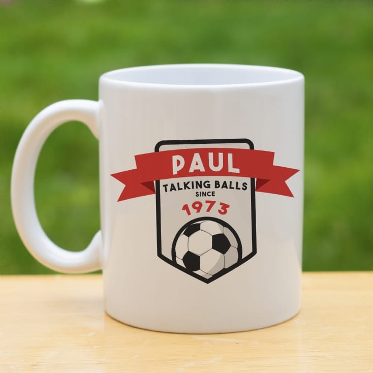Personalised "Talking Balls" Football Year Mug
