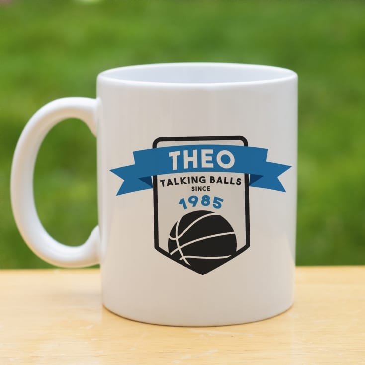 Personalised "Talking Balls" Basketball Year Mug