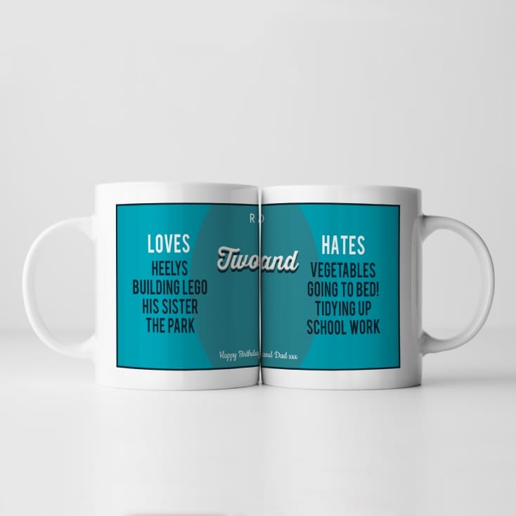 Personalised Loves and Hates Birthday Mug