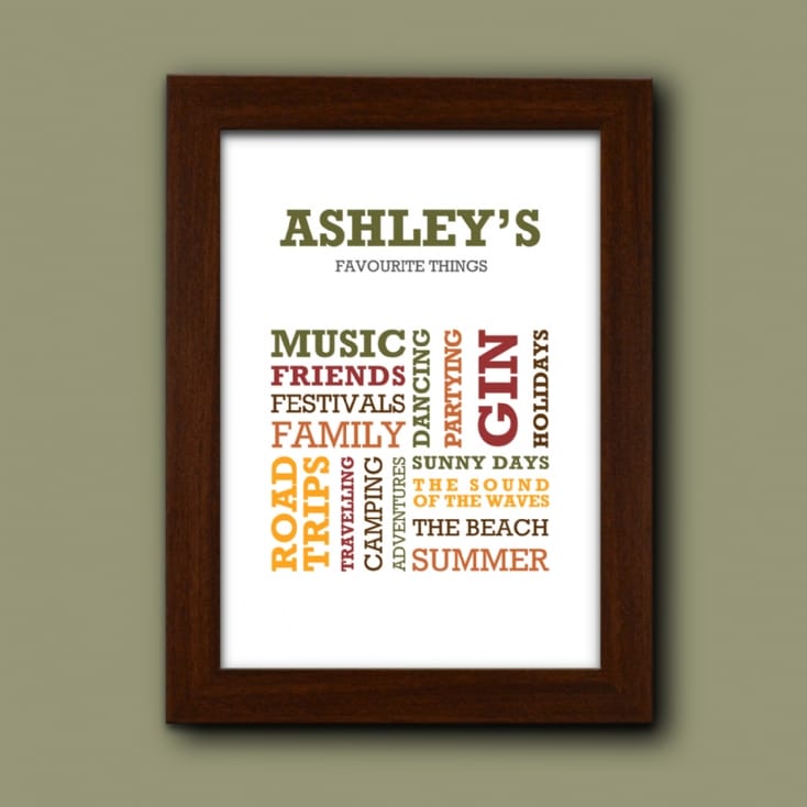 Favourite Things Personalised Print