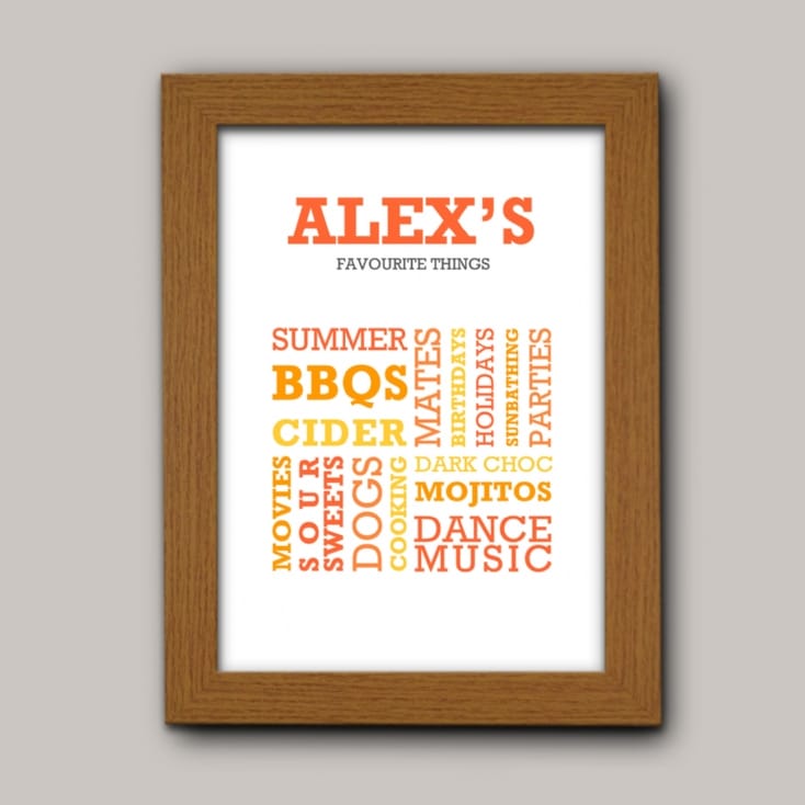 Favourite Things Personalised Print