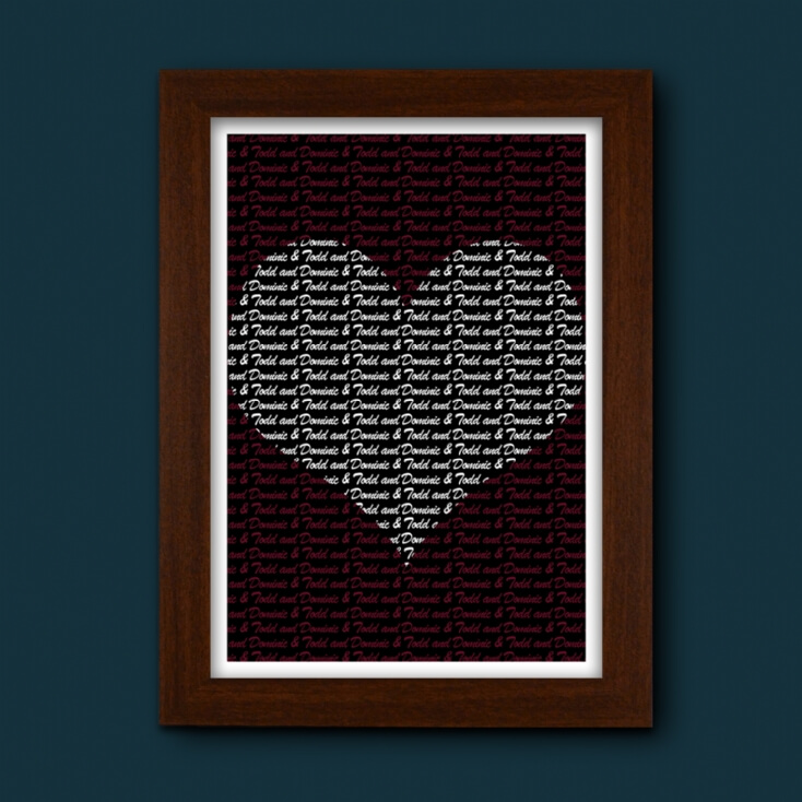 Personalised Names Heart Custom Poster