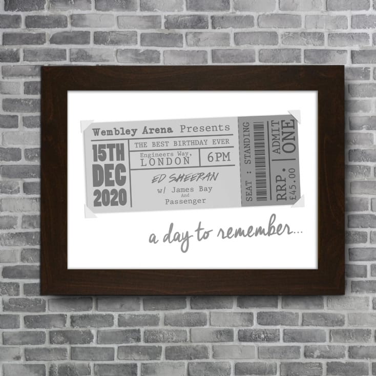 Personalised Concert Ticket Poster