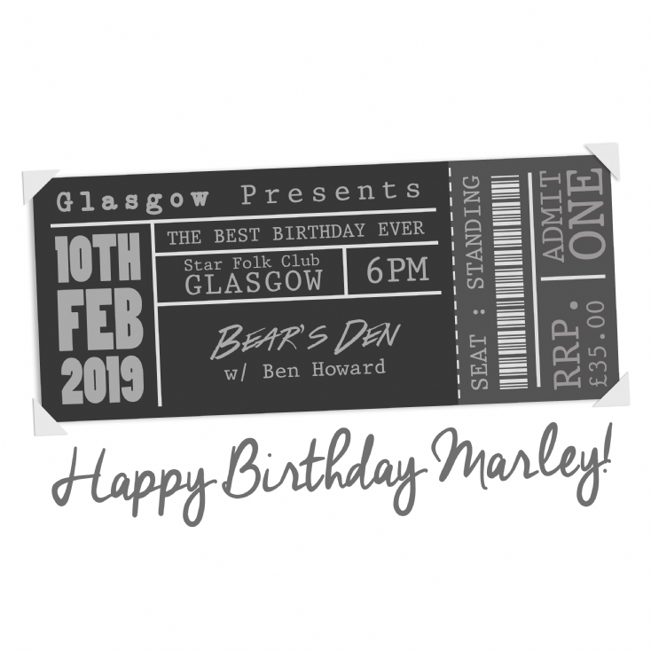 Personalised Concert Ticket Poster