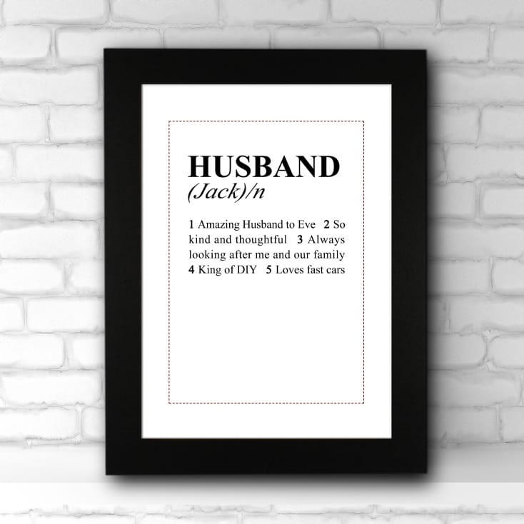 Personalised Husband Dictionary Definition Print