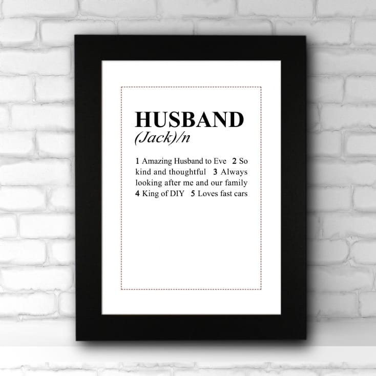 Personalised Husband Dictionary Definition Print Find Me A Gift