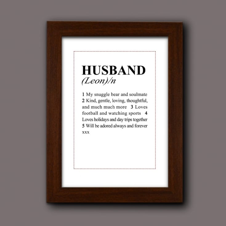 personalised husband dictionary definition print