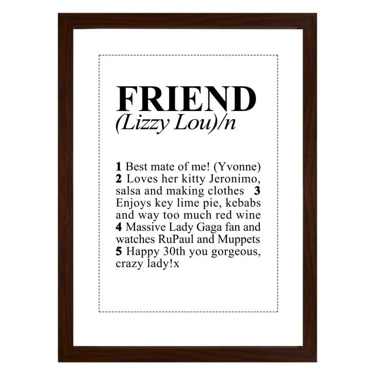 Personalised Friend Dictionary Print Find Me A Gift