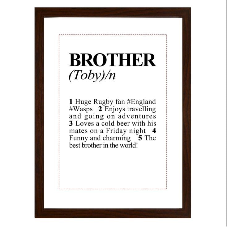 Personalised Brother Definition Print