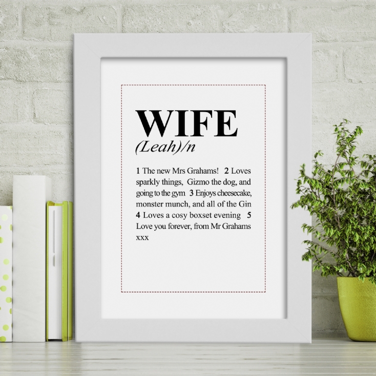 Personalised Wife Definition Poster Find Me A Gift