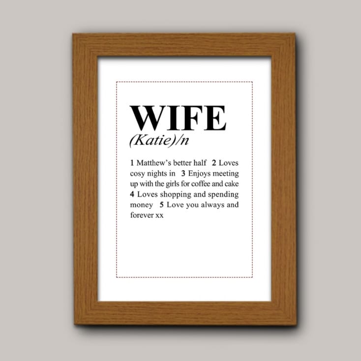 Personalised Wife Definition Poster