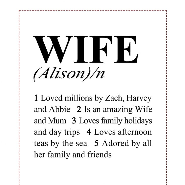 dictionary definition of wife