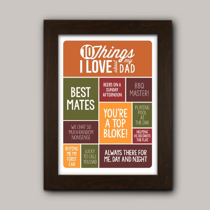 Personalised 10 Things I Love About My Dad Poster
