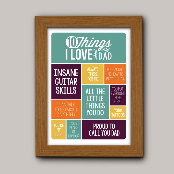 Personalised 10 Things I Love About My Dad Poster
