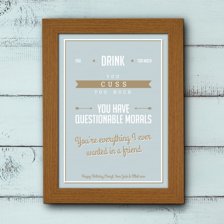 Personalised Funny Friendship Quote Poster