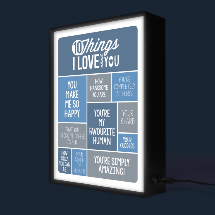 Personalised 10 Things I Love About You Light Box