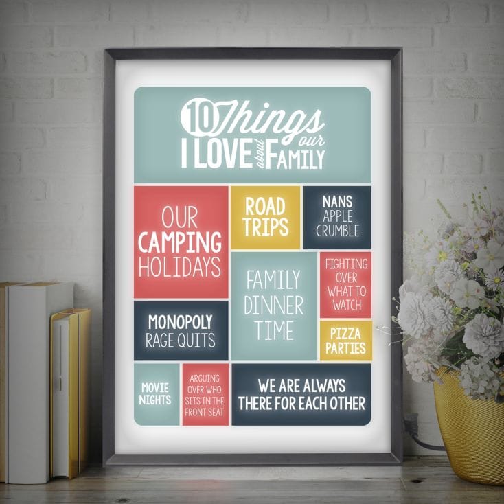 Personalised Light Box- 10 Things I Love About My Family