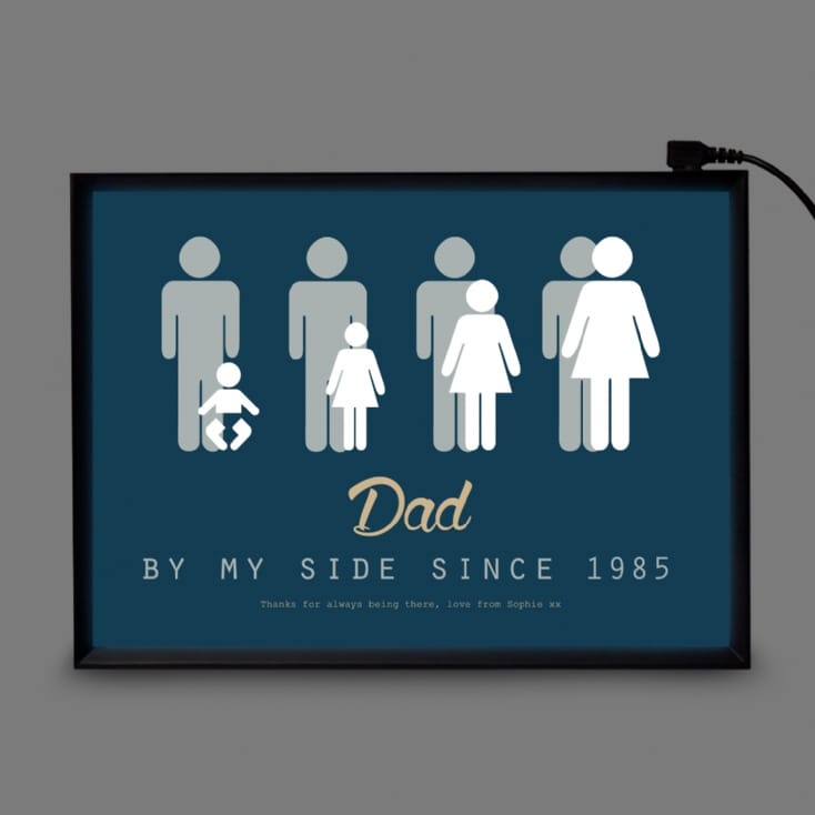 Personalised Dad By My Side Light Box