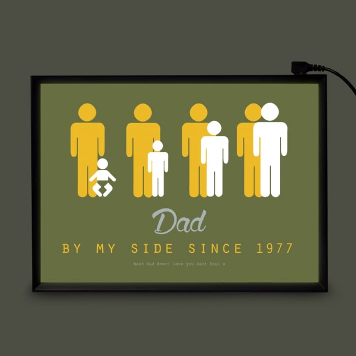 Personalised Dad By My Side Light Box