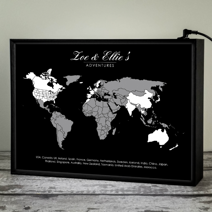 Personalised Light Box Adventures Map Find Me A Gift