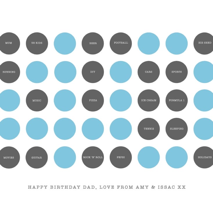 Personalised 40th Birthday Circles Print