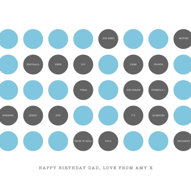 Personalised 50th Birthday Circles Print