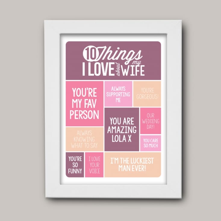 Personalised 10 Things I Love About My Wife Poster