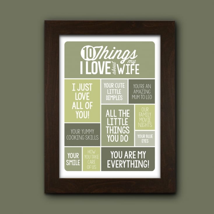 Personalised 10 Things I Love About My Wife Poster