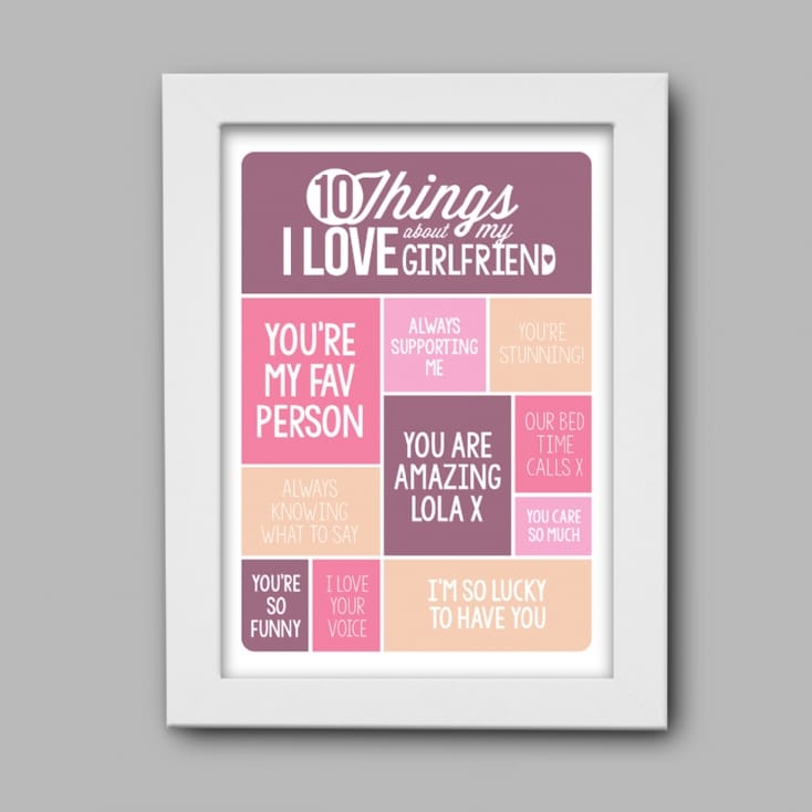 Personalised 10 Things I Love About my Girlfriend Poster