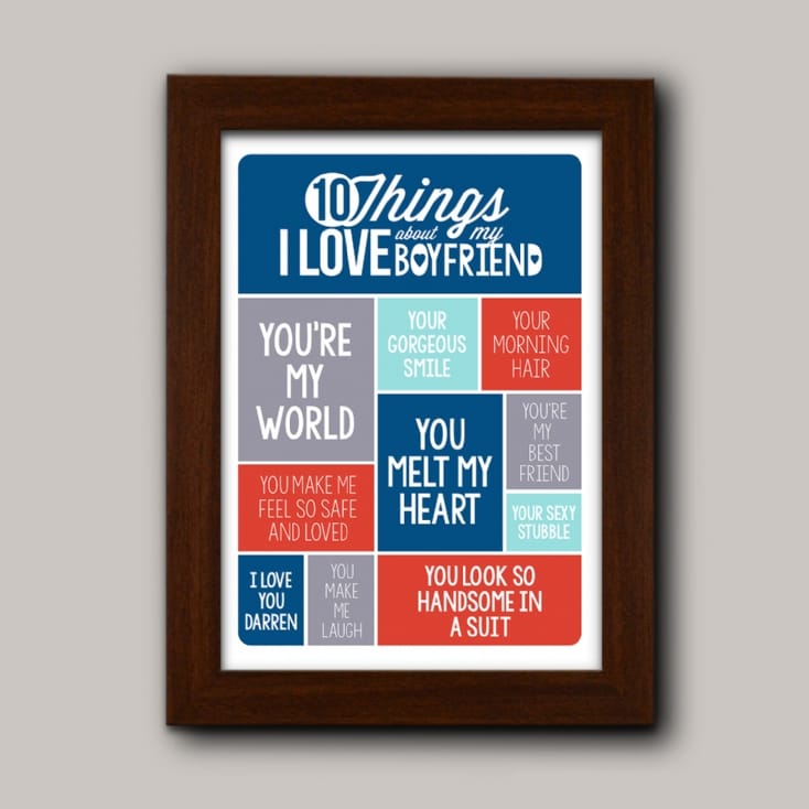 Personalised 10 Things I Love About My Boyfriend Poster