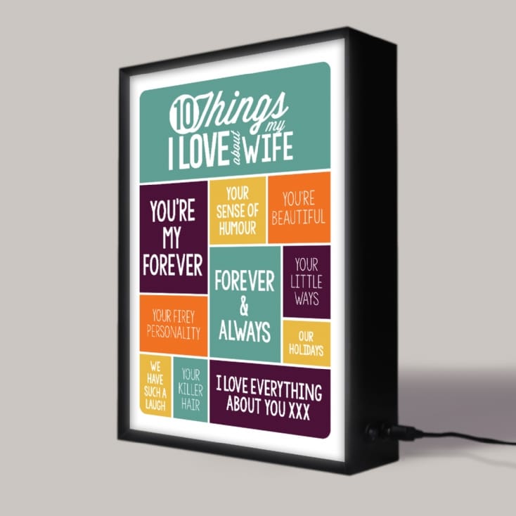 10 Things I Love About My Wife Light Box