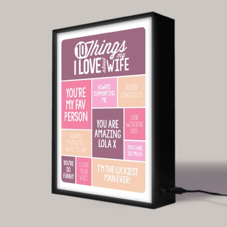 10 Things I Love About My Wife Light Box