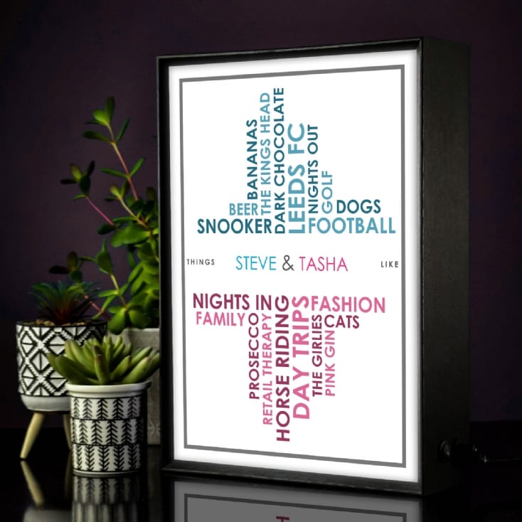 Couples Likes Personalised Light Box