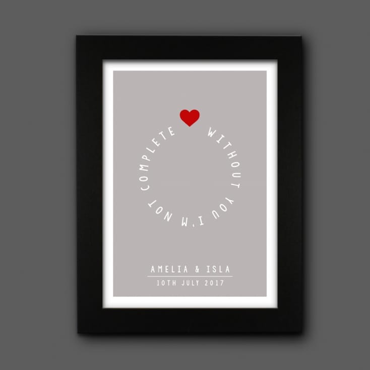 Personalised Circle of Love Couple Print