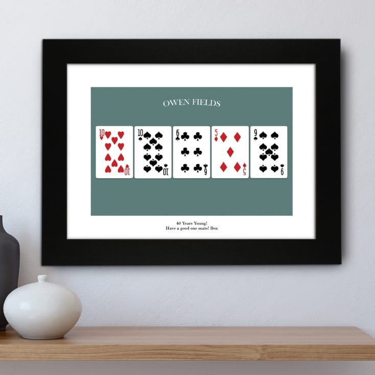 Personalised 40th Birthday Playing Card Poster