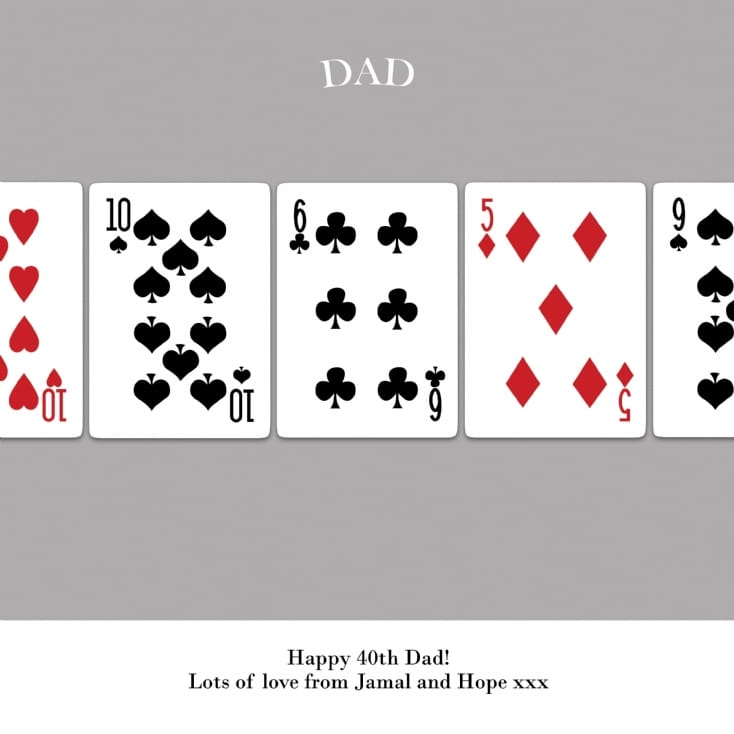 personalised 40th birthday playing card poster