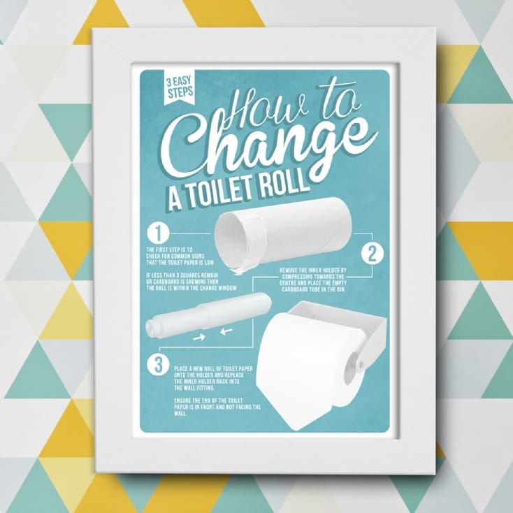 How To Change A Toilet Roll Bathroom Poster