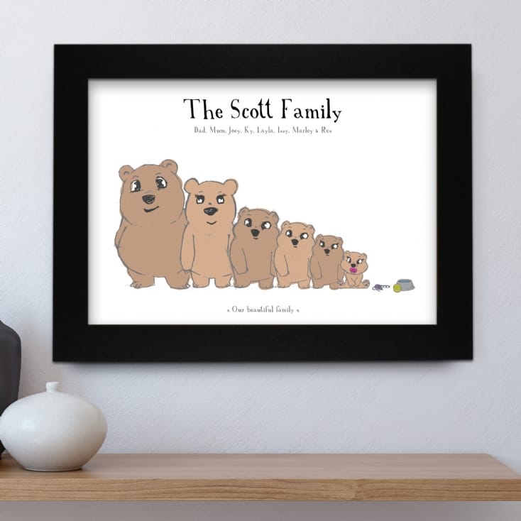 Personalised Bear Family Poster