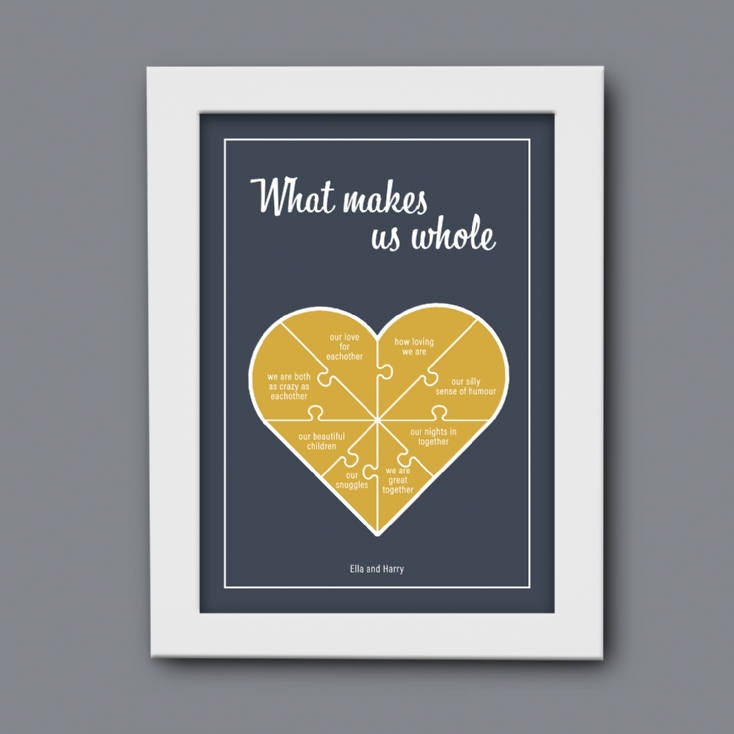 Personalised Jigsaw Heart Poster