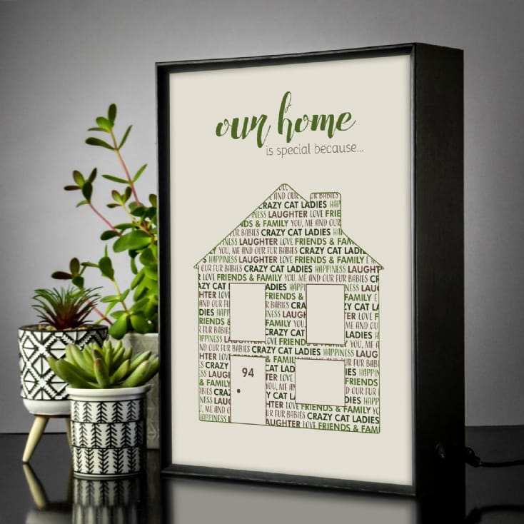 Personalised Our Home Is Special Light Box