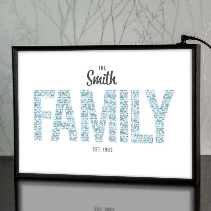 Personalised Family Name Lightbox