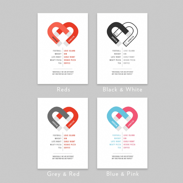 Personalised Opposites Attract Print