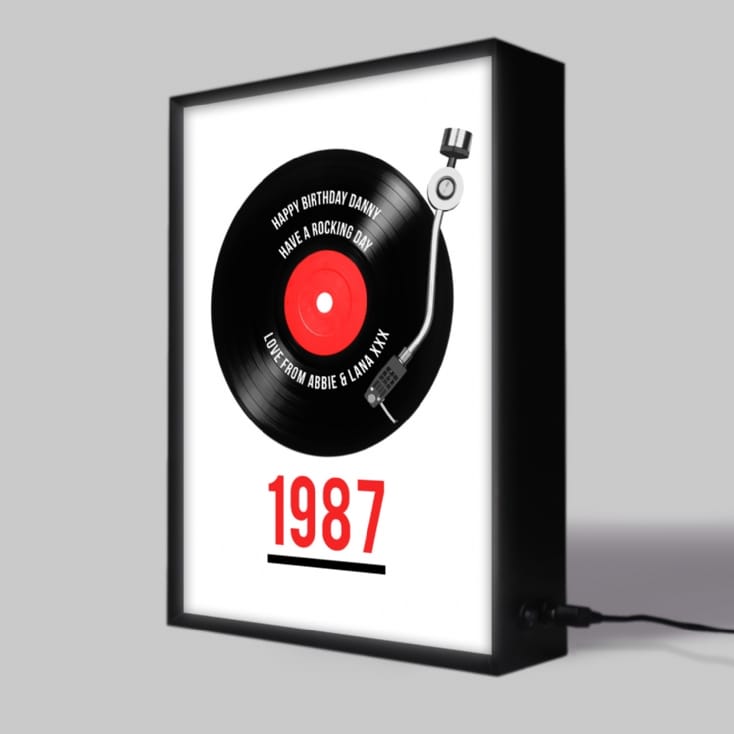 Personalised Retro Record Year Light Box