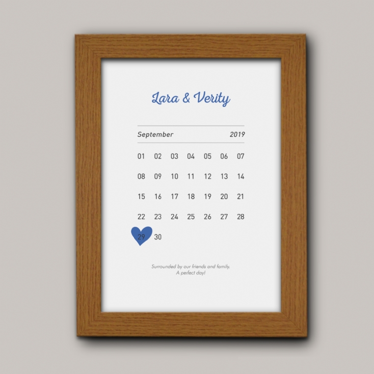 Personalised Our Wedding Date Prints